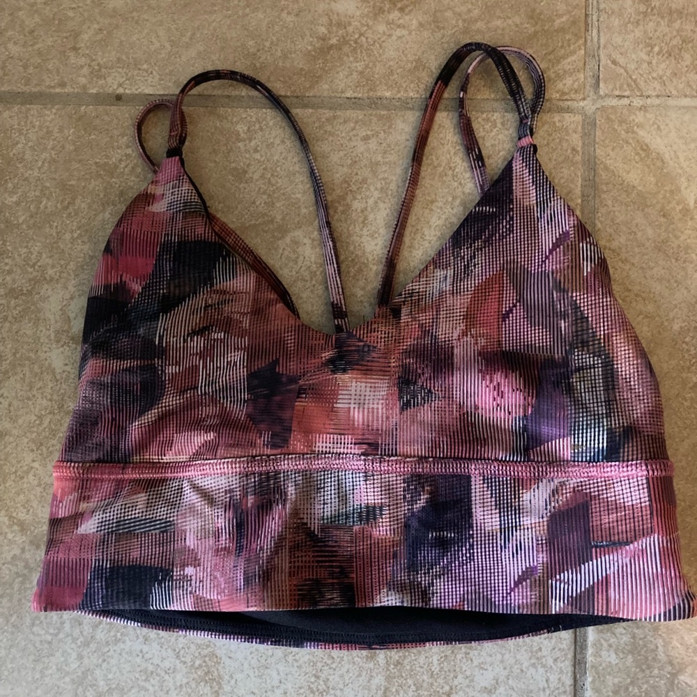 Lululemon Printed Pink & Black sports bra - size 6